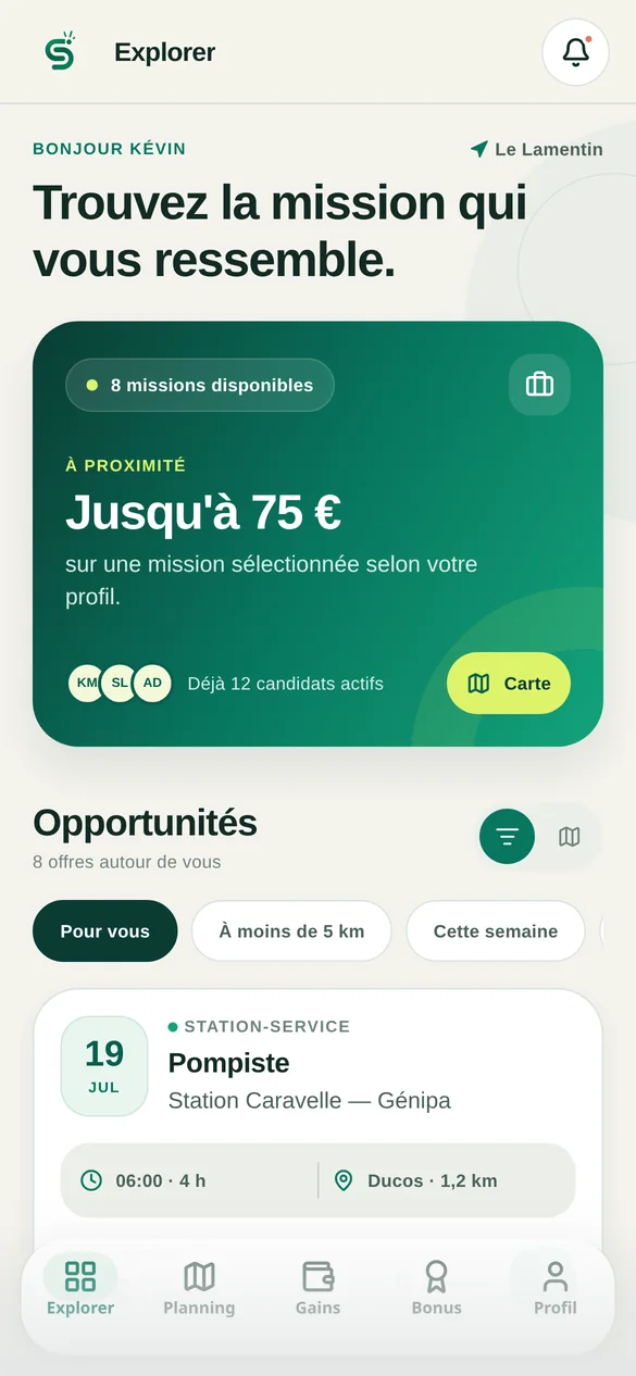 Application Staff — Les missions autour de vous